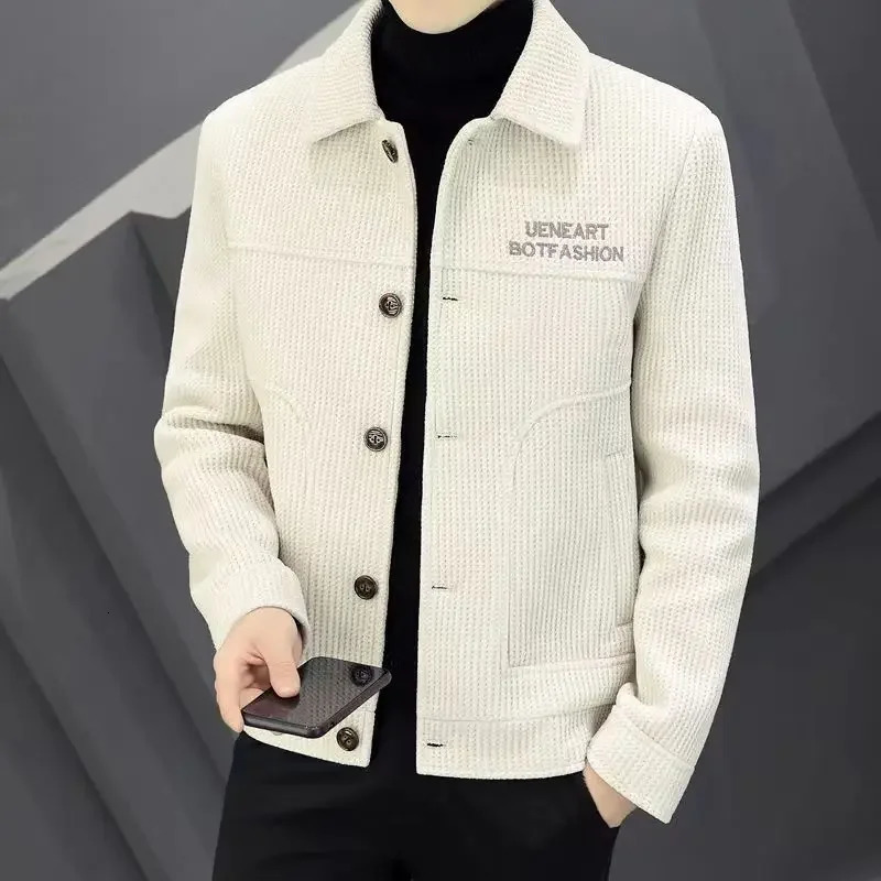 Man Coat Spring Autumn Slim Fit Wool Blends Jacket for Men Original s Fast Delvery Stylish y ner Y2k Aesthetic 241213