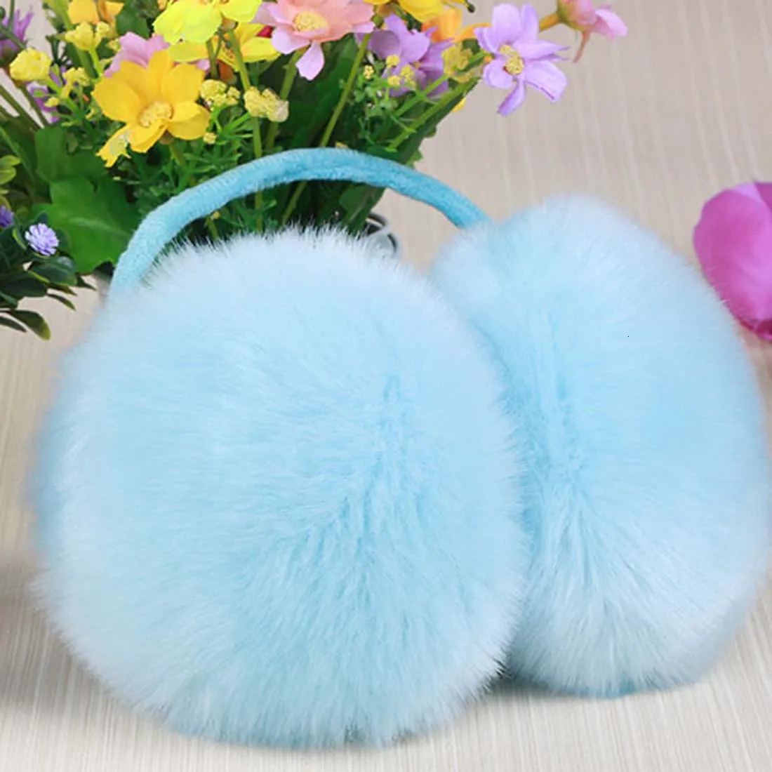 Womens fur winter warm ear muffs cat ear muffs sparkling sequins solid color fluffy ear muffs 241211