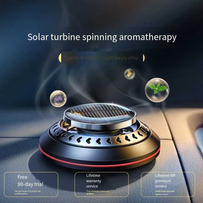 Vehicle Air ener Odor Removal Solar Rotating Car Aroma Diffuser for Essential Oils Dashboard Ornaments Interior AccessoriesXJ241213