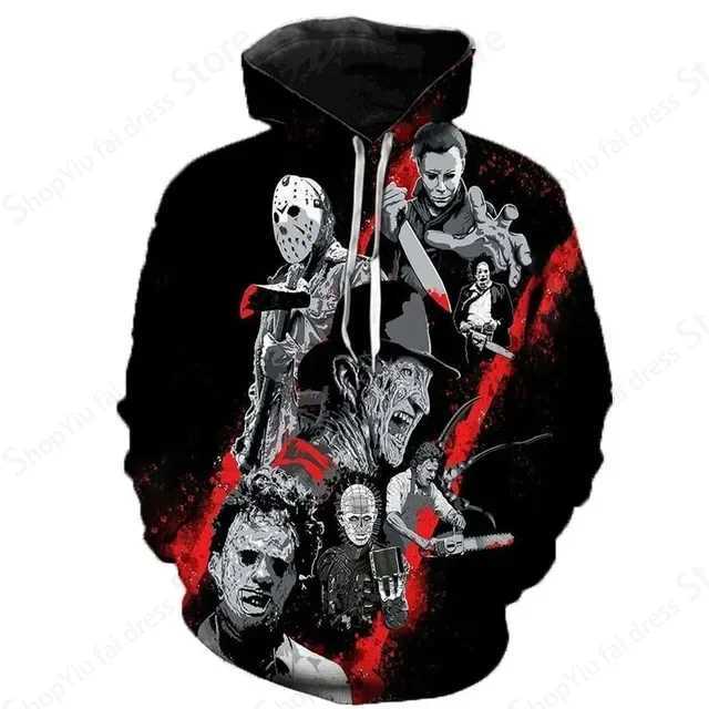 Horror Movie Halloween Killer 3d Print Hoodie Men Women Fashion Hoodies Sweatshirt Boy Coats Women Sweats Tracksuit Pullovers W241213