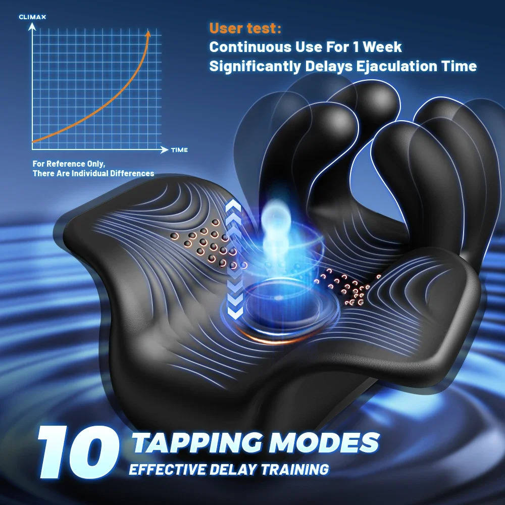 Penis Training Vibrator Men Glans Massage Stimulator For Ejaculation Delay Male Masturbator With Finger Pinching Sex Toys 241213