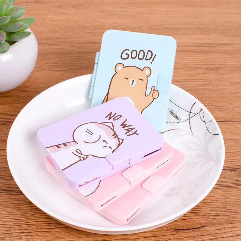 1 Pcs Portable Small Comb with Folding Mirror Compact Pocket Size Portable Travel Hair Brush Cosmetic Mirror Head Massager RelaxXJ241213