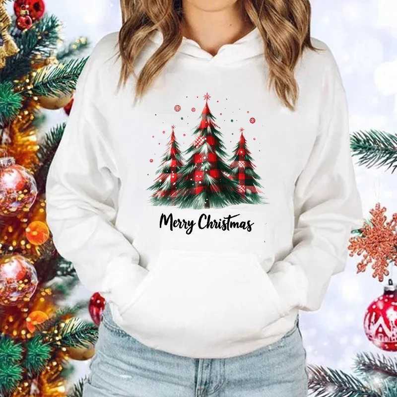 New Christmas tree print hoodie for men autumn and winter sportswear fashionable streetwear zipper Christmas hoodie W241213