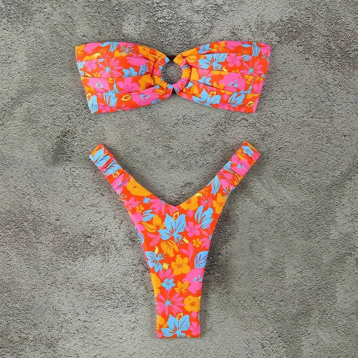 Micro Bikini Push Up Women Swimsuits 2024 Sexy Fa Swimwear Brazilian Bikini Set Thong Biquini Swim Suits Print BeachwearXJ241212