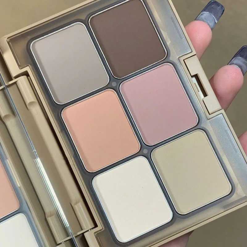6-color eye shadow powder blusher palette pearl matte earth color eye shadow contour powder pink eye shadow makeup W241213
