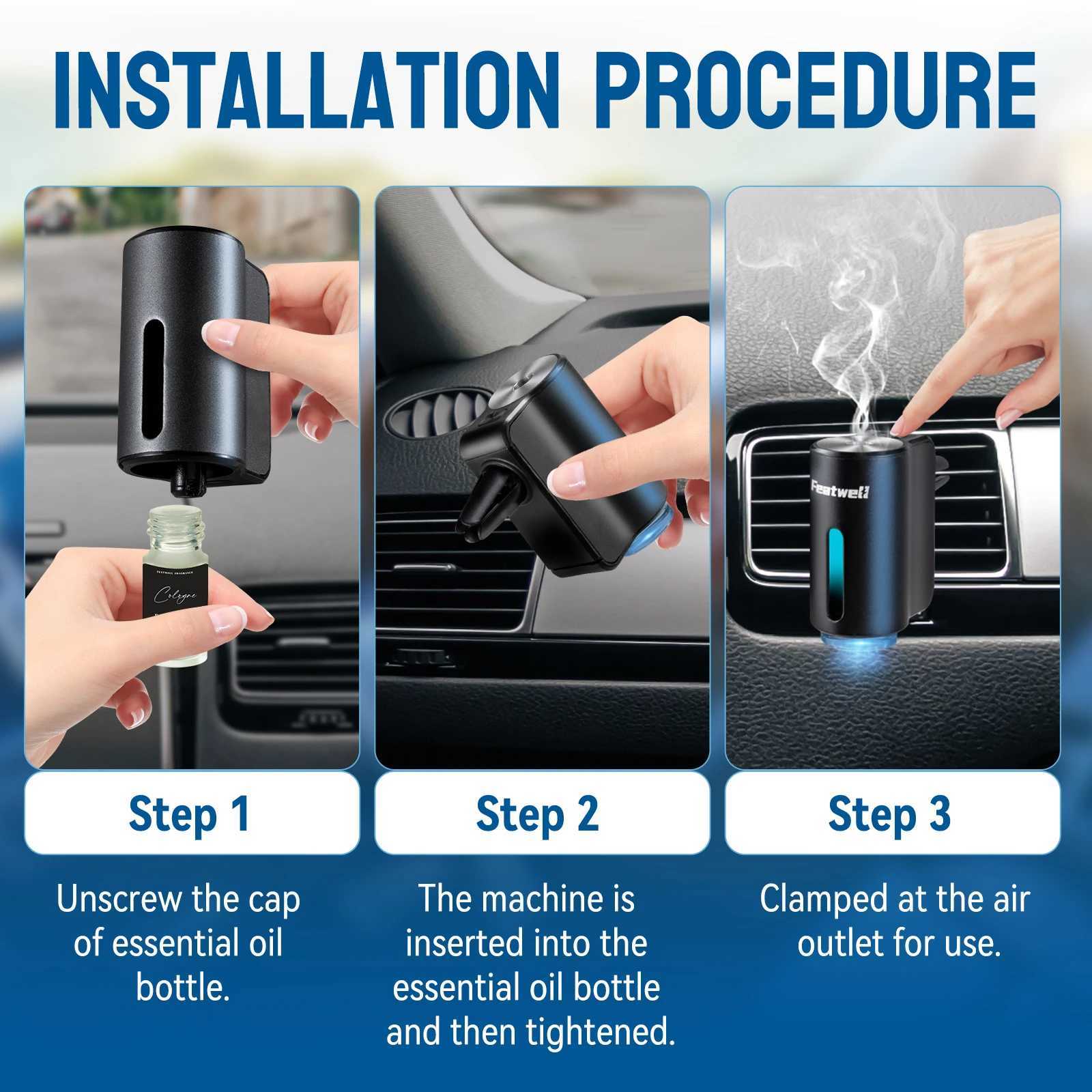 Smart Car Air Aroma Diffuser Fragrance Car Air eners with Six Adjustable Humidifier Essential Oil Diffuser for VXJ241213