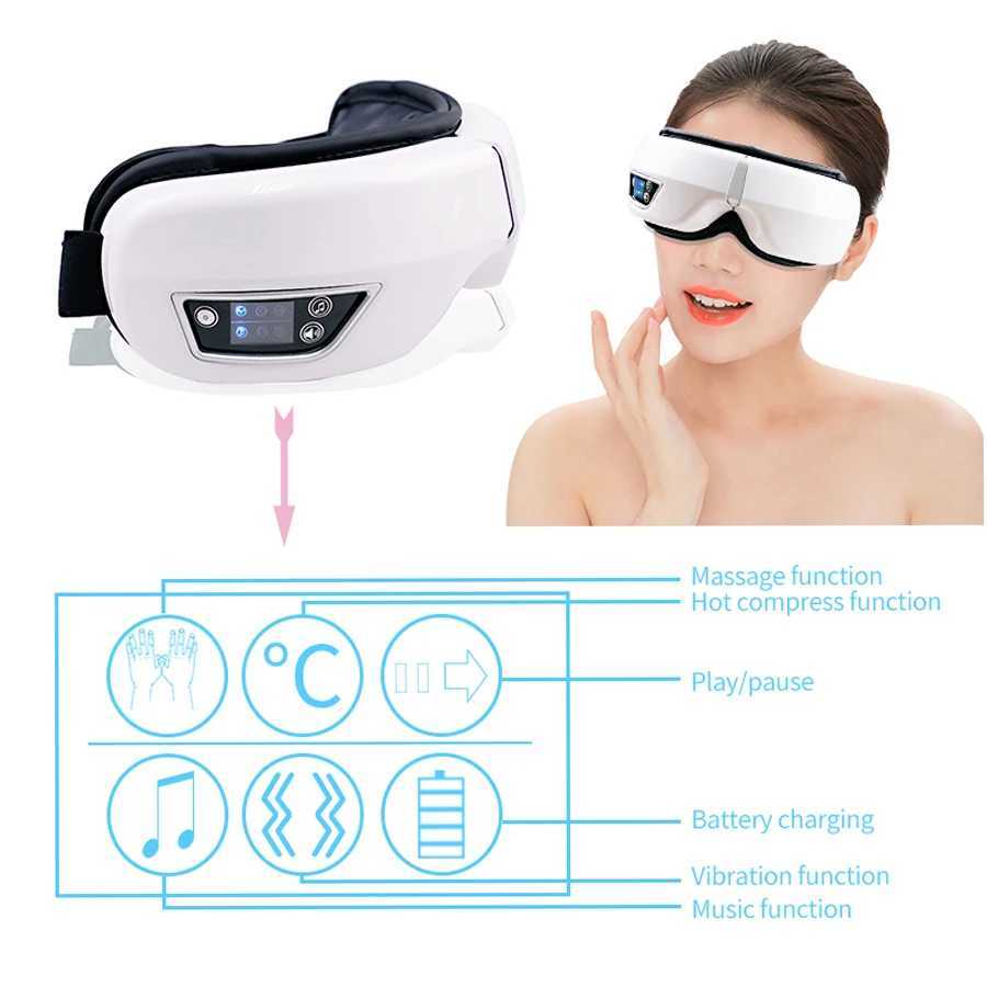 Intelligent eye massager rechargeable eye mask suitable for dark circles puffing and drying to relieve eye fatigue very suitable for sleep and travel 