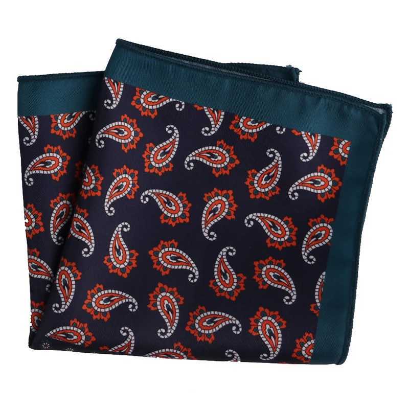 Tailor Smith Mens Hankerchief Paisley Polka Dot Floral Printed Hankies Polyester Hanky Business Pocket Square Chest Towel Gifts W241213