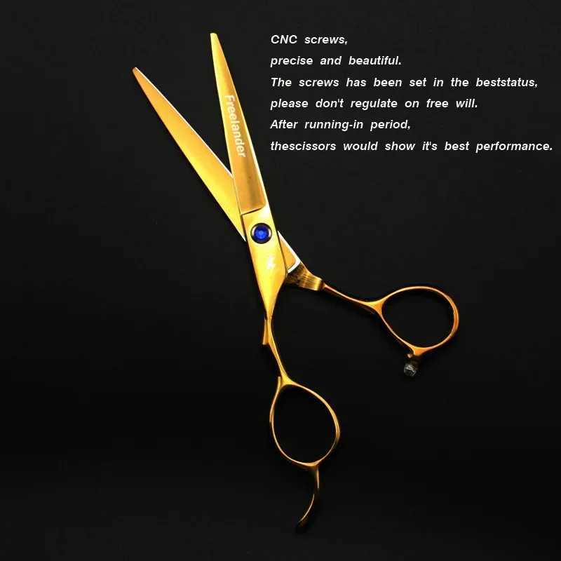 New Arrival Professional Japanese 440c Left Hand 6-inch Gold Clipper Barber Z241213