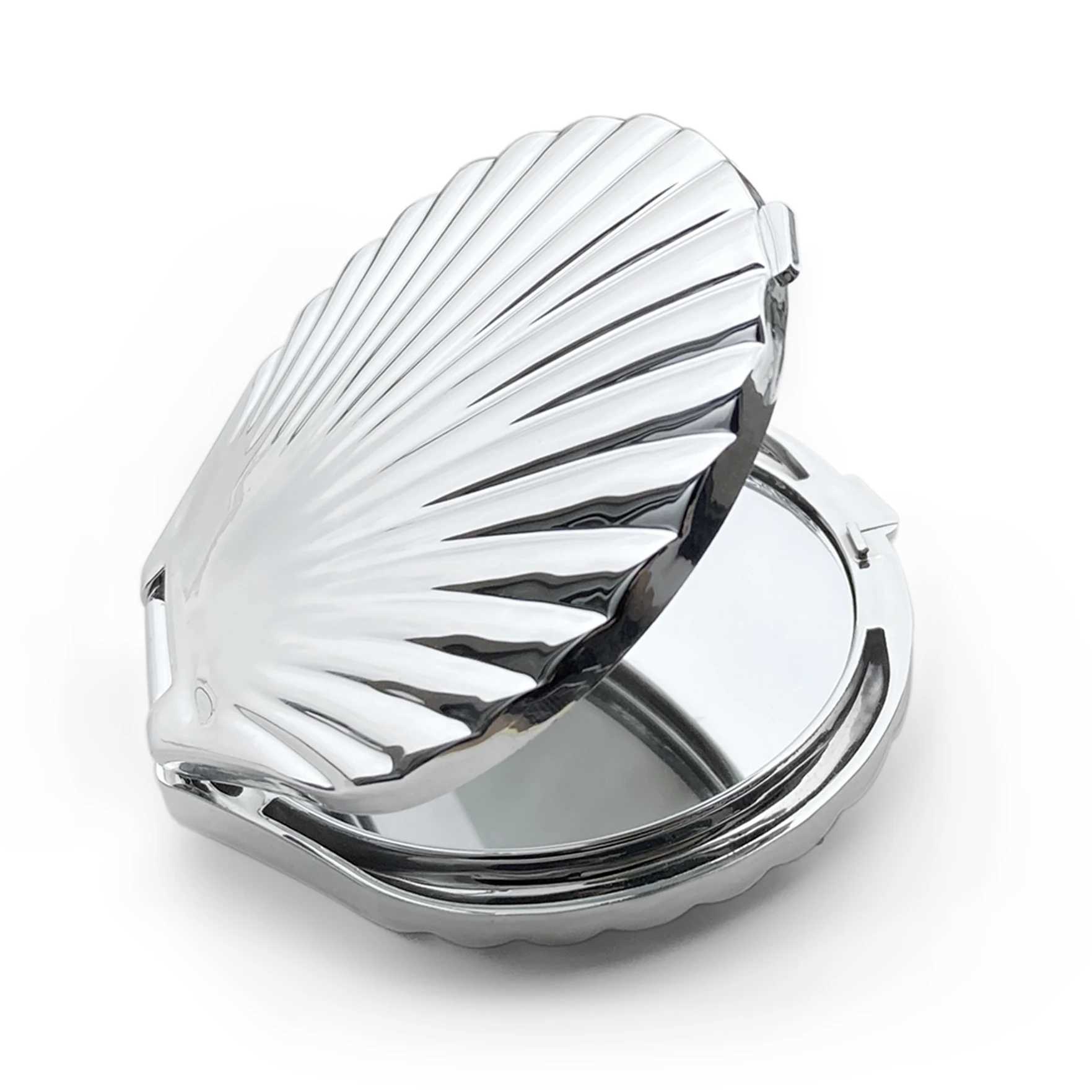 Shell Shape Double Sided Makeup Mirror 2 Pack Sliver Hand Mirror Buy 1 and Get 1 FreeXJ241213