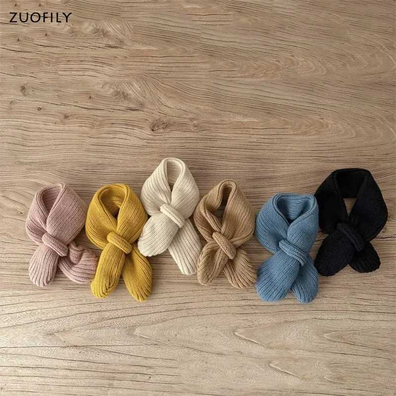 Scarves Wraps Soft Knitted Kids Scarf Winter Warm Infant Toddler Neck Warm Fashion Children Girl Boy Scarves Baby Bib Solid Color Neckerchief H241213