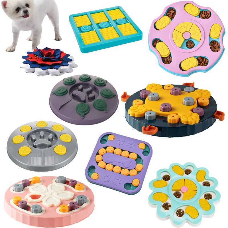 Dog puzzle toy slow food dispenser feeding interactive board bowl anti slip and anti suffocation increase IQ cat training game X241213