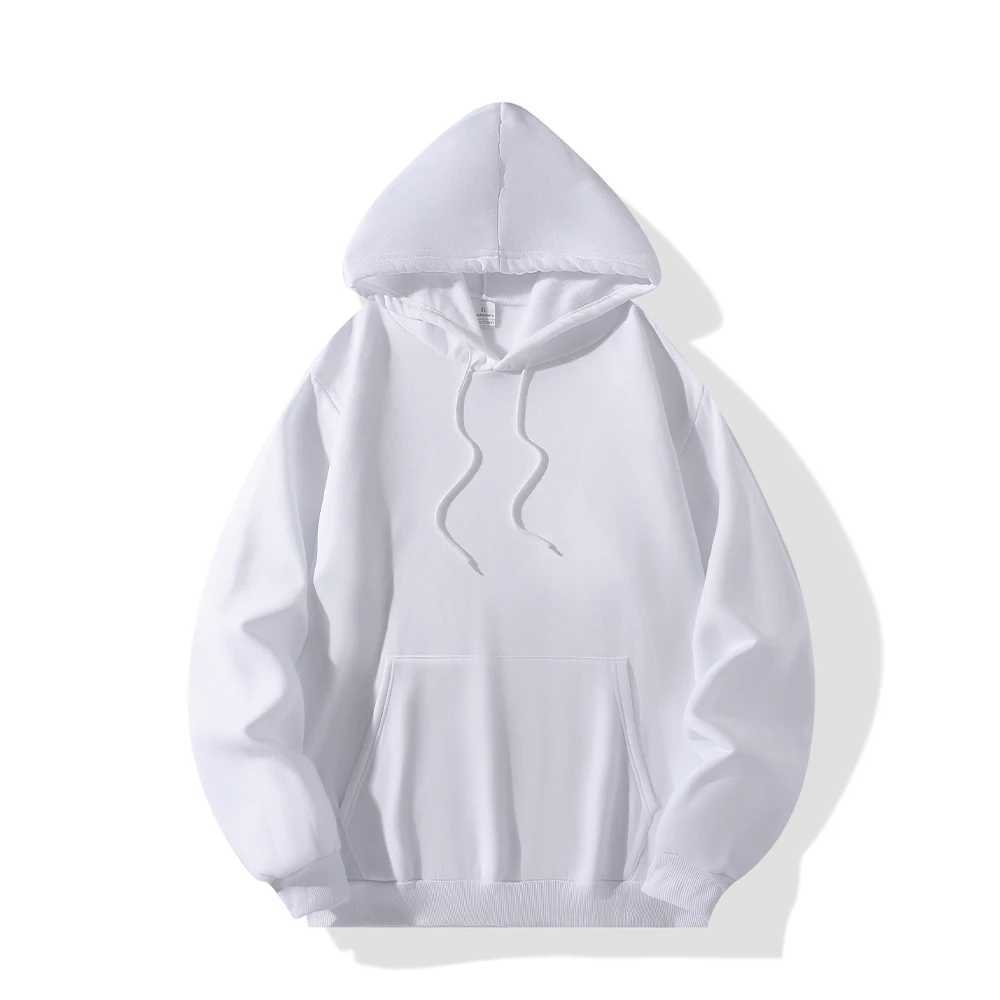 New autumn and winter casual thick hoodie mens solid color basic hoodie sportswear quality jogging texture zipper W241213
