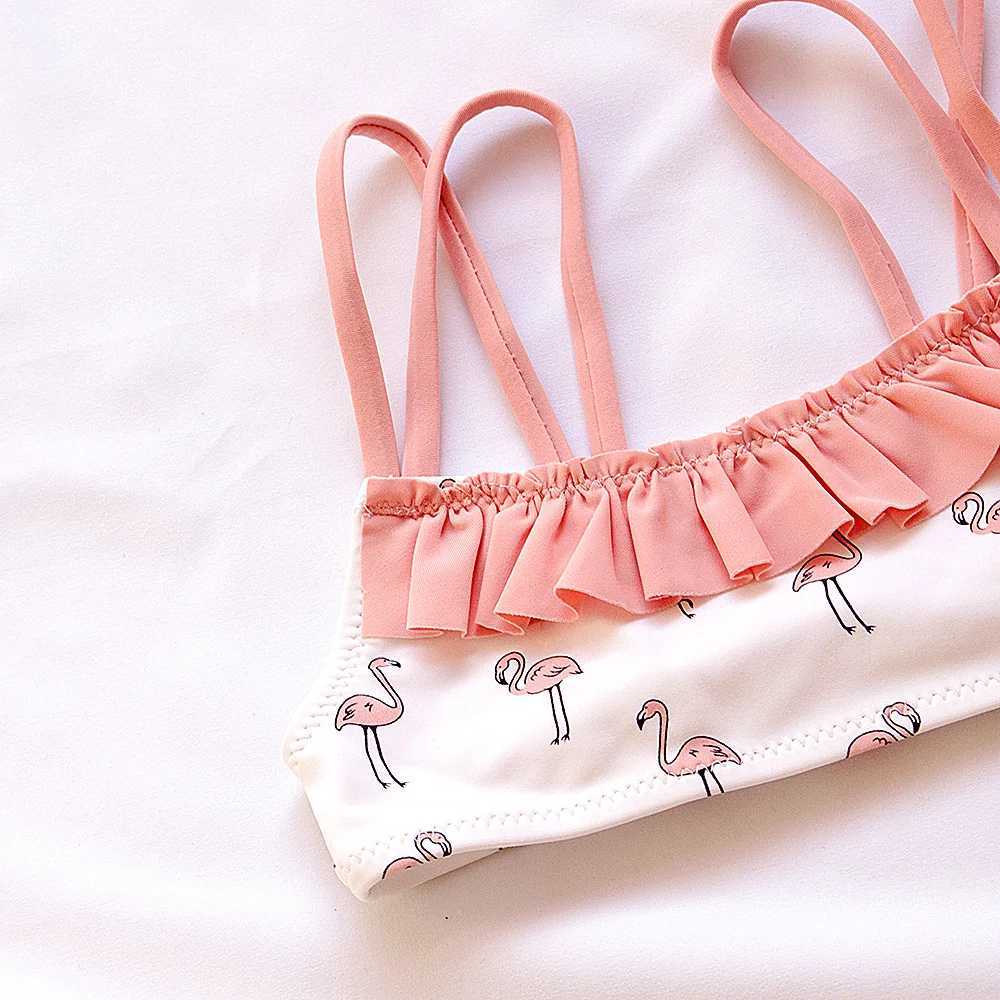 2-10 Years Kids Girls Swimwear Swimsuit 2024 Children Fal Bikinis Set Halter Print Kid Girl Biquini Infantil Bathing SuitXJ241212