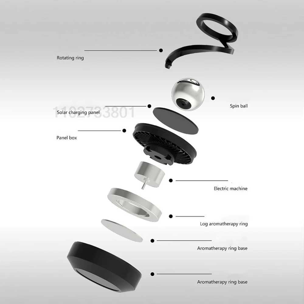 Solar Car Air ener Interstellar Levitation Rotating Auto Flavoring Car Perfume Deodorant Diffuser Interiors AccessoriesXJ241213
