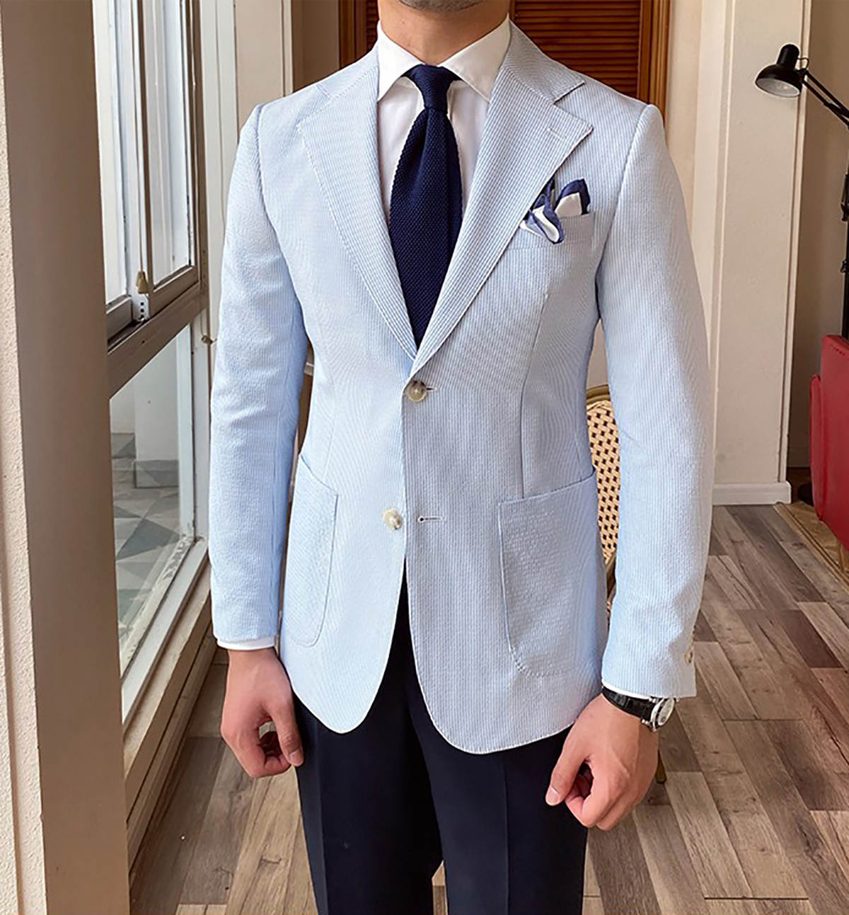 Handsome New Fashion Wedding Tuxedos Men Suits 2-Pieces Notched Lapel Jacket Two Button Customized Pockets Bridegroom Coat Pants Occasions