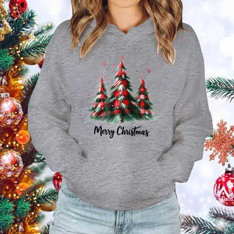 New Christmas tree print hoodie for men autumn and winter sportswear fashionable streetwear zipper Christmas hoodie W241213