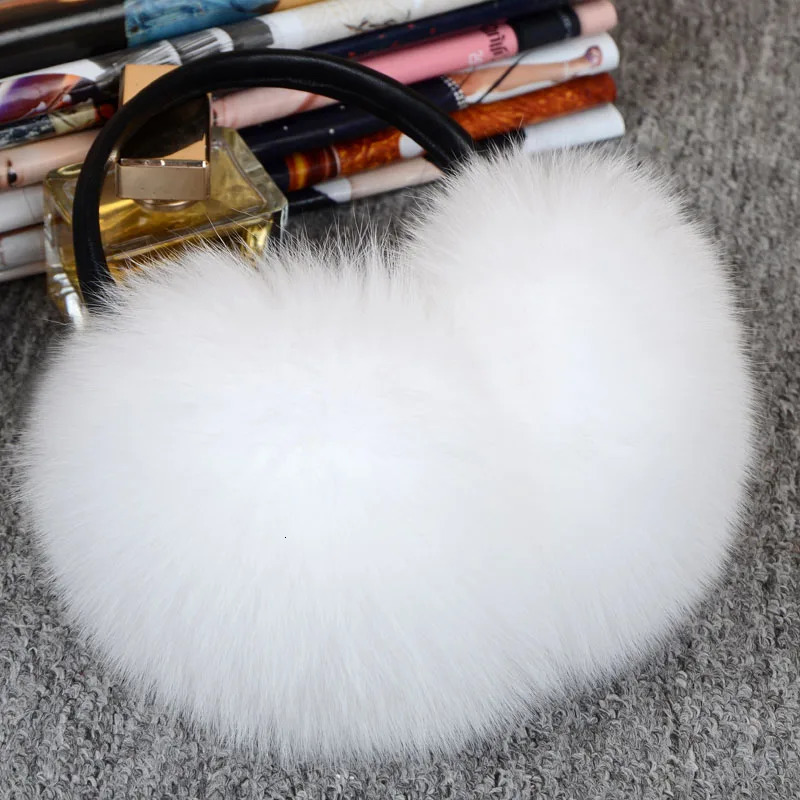 Natural Raccoon Fur Winter Large Eartips for Women Super Size Korean Fashion Warm True Fur Eartips Thick Large Eartips 241211