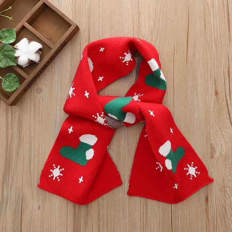 Scarves Wraps Childrens Scarf Winter New Baby Christmas Gift Woolen Knitted Warmth Thickened Scarf for Boys and Girls Classic Versatile Scarf H241213