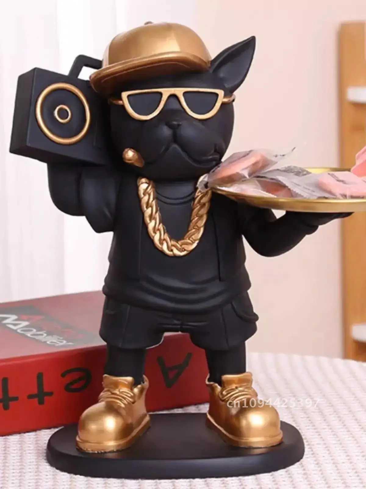 Bldog Figurines Cool Dog Sculpture Life Research Ro Bed Decoration He Interior Decoration Accessories Y241212