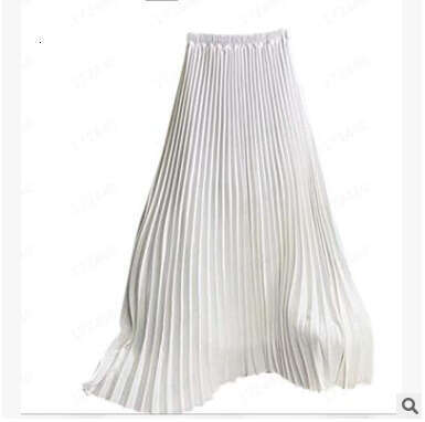 Chiffon Pleated Solid Color High Half Length For Women, Elastic Waist Chiffon Skirt Fashionable Quality Classic