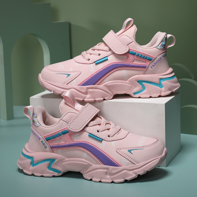 Kids Casual Boys Shoes Soft Sole Kids Shoes Non-slip Sneakers Shoes Outdoor Student's Children Pink Girls Sport Walking Footwear Size 27-39