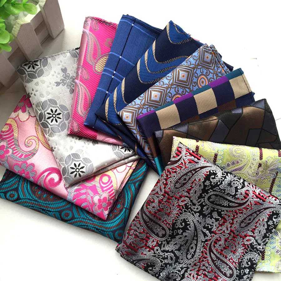 36 color luxury mens handle floral checkered stripe Hanji business pocket square chest towel 25 * 25CM W241213