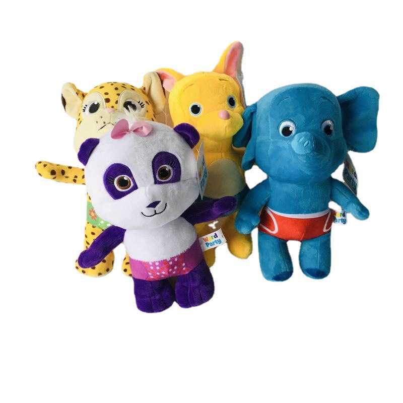 Plush Dolls Word Party Text Party Panda Cheetah Kangaroo Elephant Plush Toy Cartoon Cute Little