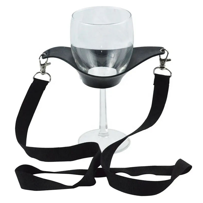 Customization Water Bottle Drink Cup Holder Neck Strap , Coffee Cup Lanyards With PVC Silicone Wine Beer Glass Holder Neck Lanyard,Silicone ring lanya