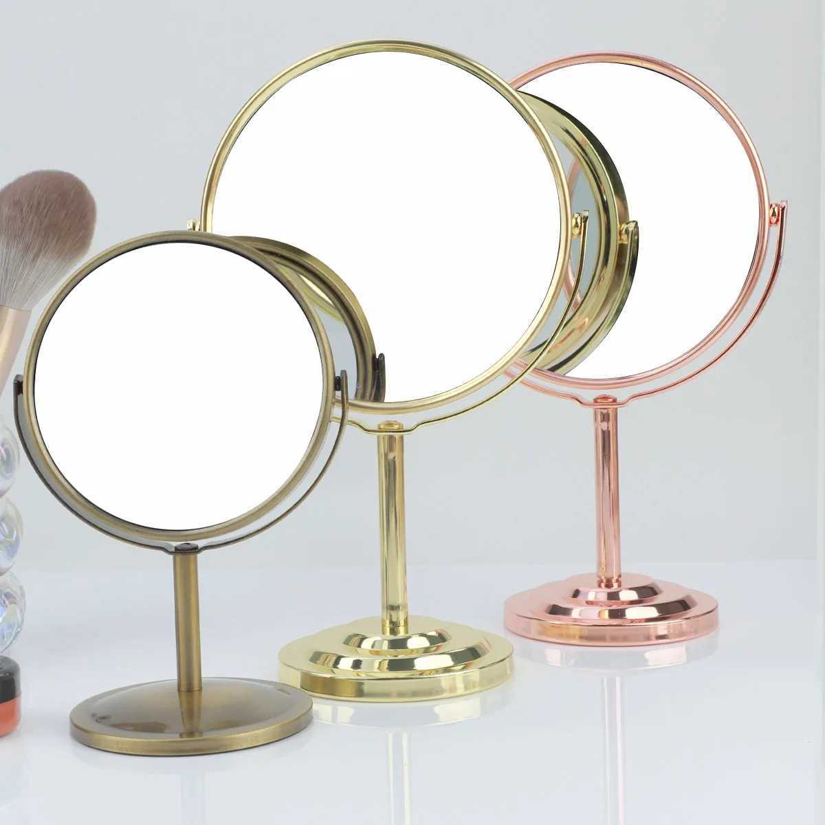 3/4/5in Double-Side Makeup Mirror With 2X Magnification Clear Reflection And Easy To Carry Desktop Vanity Mirror With StandXJ241213