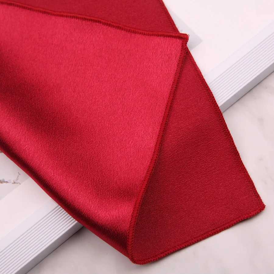 Mens Solid Handkerchiefs Silk Square Super Soft Washable Hanky Red Black Yellow Red Blue Chest Towel Pocket Square 24*24cm W241213