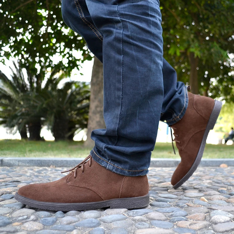 mens shoes winter boots suede leather boots mens snow boots waterproof winter boots mens ankle boots fur mens shoes 241213