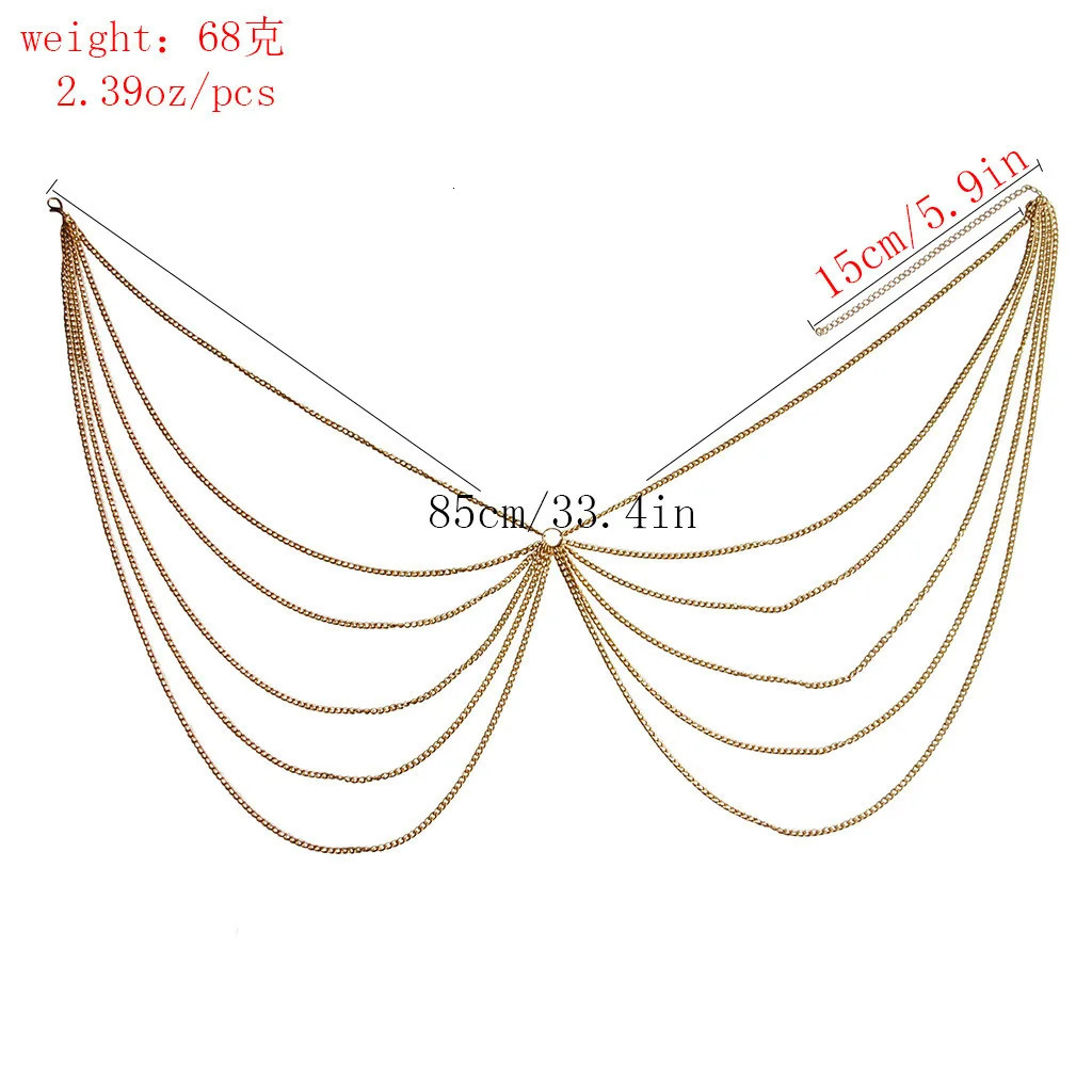 Sexy Women Body Waist Chain MultiLayer Tassel Metal Belly Bodys Para Mujer Jewelry Accessories 241213