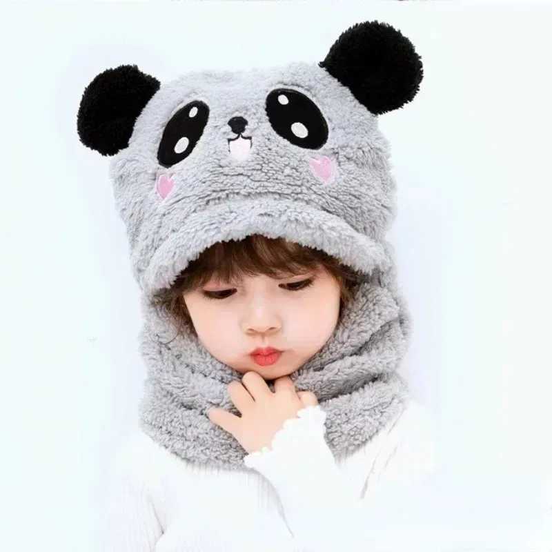 Hat for Girls Boys Scarf Thicken Cap Winter Hat for Kids Newborn Baby Stuff Children Hat Plus Fleece Kids Caps 1-18YearsXJ241213