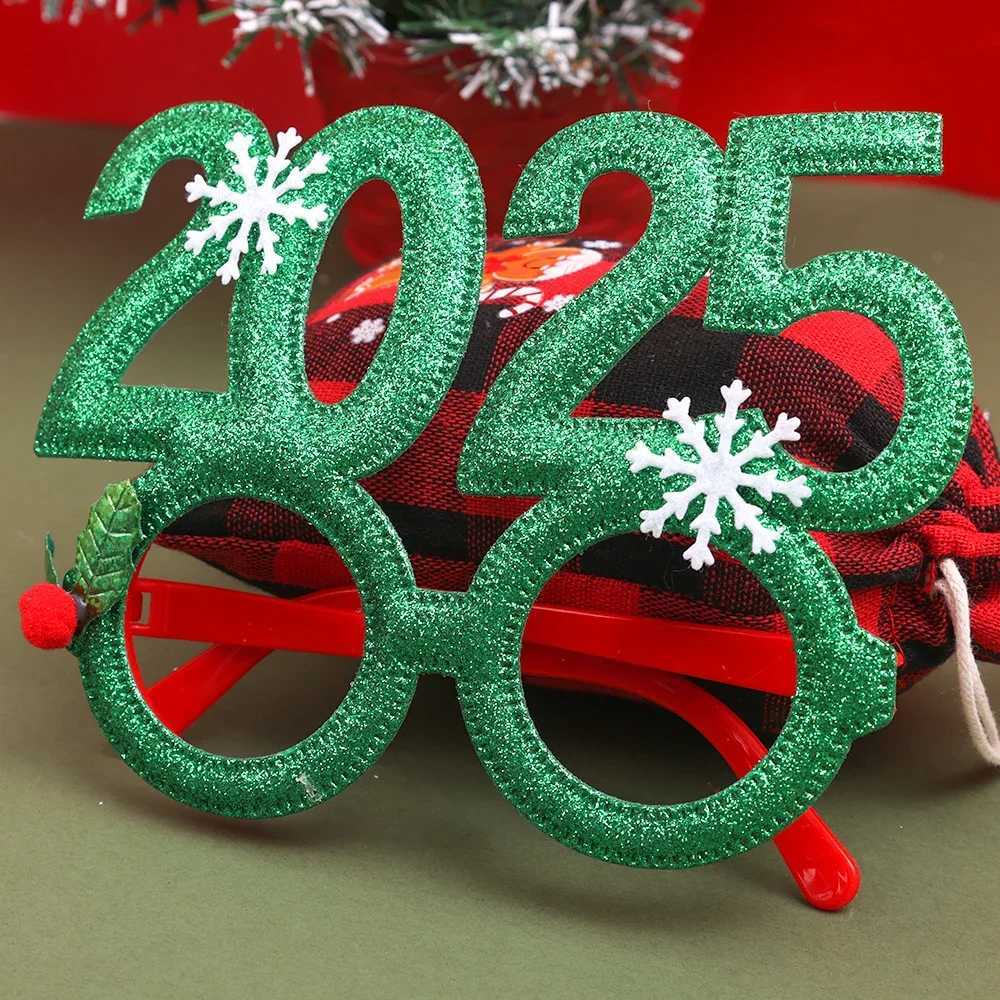 Sunglasses 1/6pcs 2025 New Year Glasses Christmas Ornaments Happy Party Photo Prop Kids Navidad Gifts Xmas Eve Decorations H241213