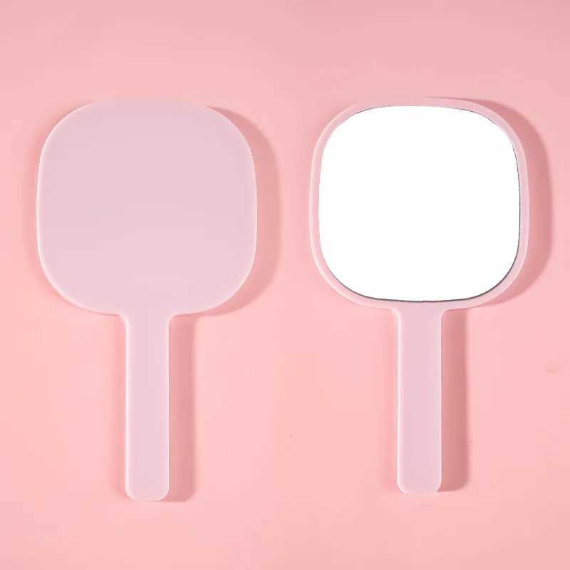 1Pc Makeup Mirror With Handle 3 Colors Plastic Portable Handheld Mirror For Women Girls Travel AccessoriesXJ241213