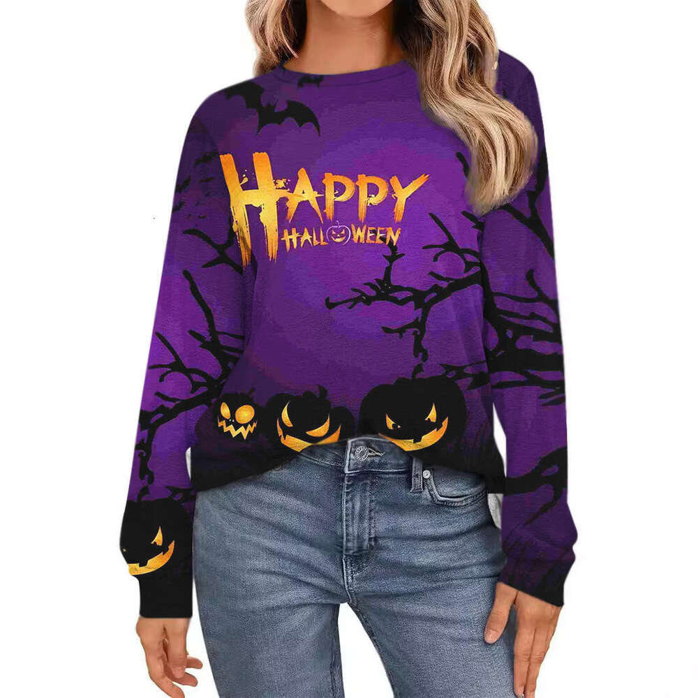 3D Digital Printing Halloween Loose Pumpkin Party Hoodie Trendy Clothing Fashionable Casual Temperament
