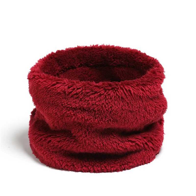 Scarves Wraps Cashmere Warm Collor Ring Winter Scarf Solid Plush Thick Outdoor Sports Men Women Children Neckerchief Full Face Mask Muffler H241213