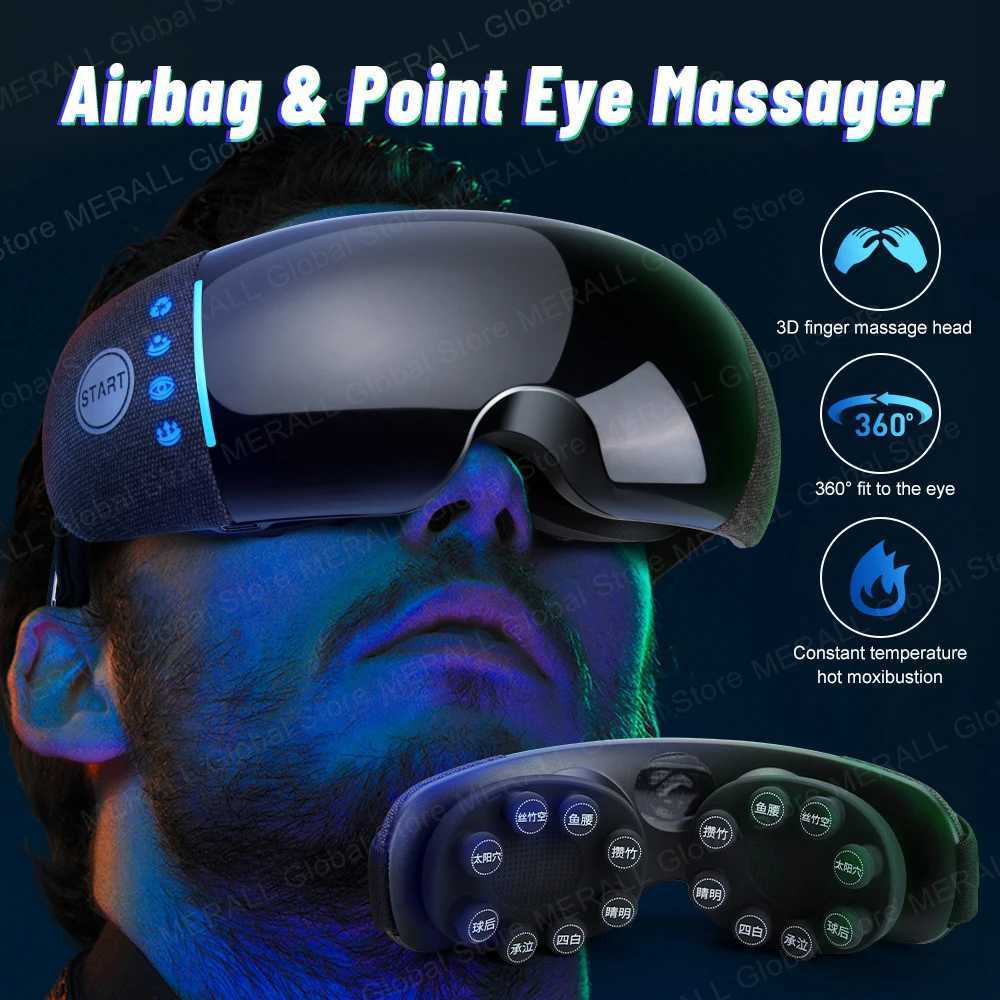 Electric Eye Massager Vibration Eye Massage Glasses Hot Compress Acupressure Kneading Therapy Massage Fatigue Relief Dark Circle W241213