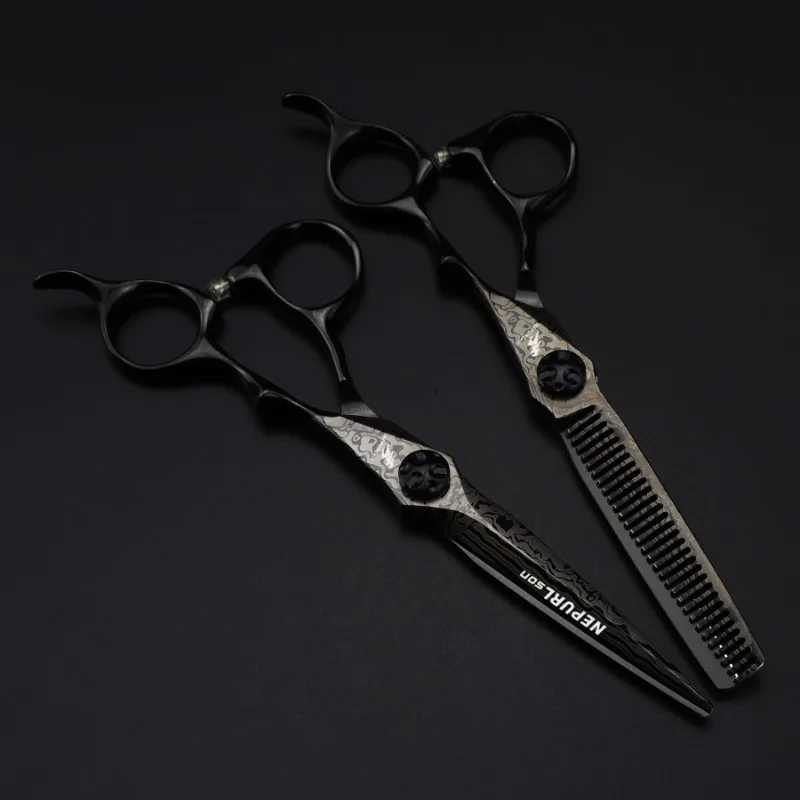 New Arrival Nepurlson 6-inch Damascus barber professional barber cutting and thinning salon barber Z241213