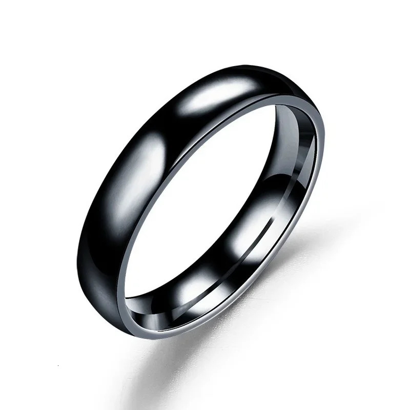 Simple 4mm 6mm ring womens hypoallergenic high polished wedding stainless steel couple finger jewelry gift 241210