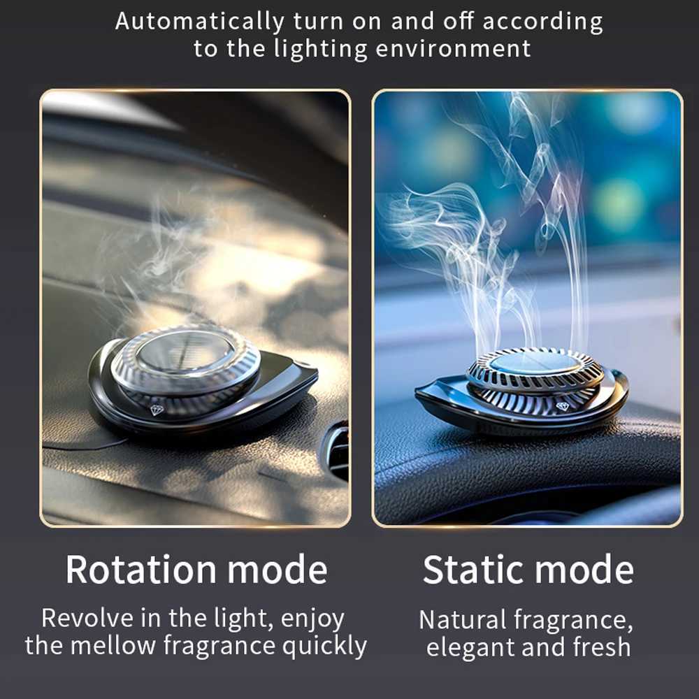 Solar Car Air ener Rotate Decoration Auto Flavoring Interior Accessories Perfume Diffuser Car Parking Number Plate SuppliesXJ241213