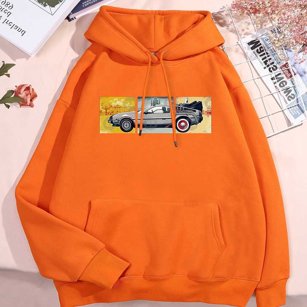 Back To The Future Movie Car Men Women Streetwear Creativity Crewneck Hoody Autumn Pullover Hoodies Funny Loose Fleece Clothes W241213