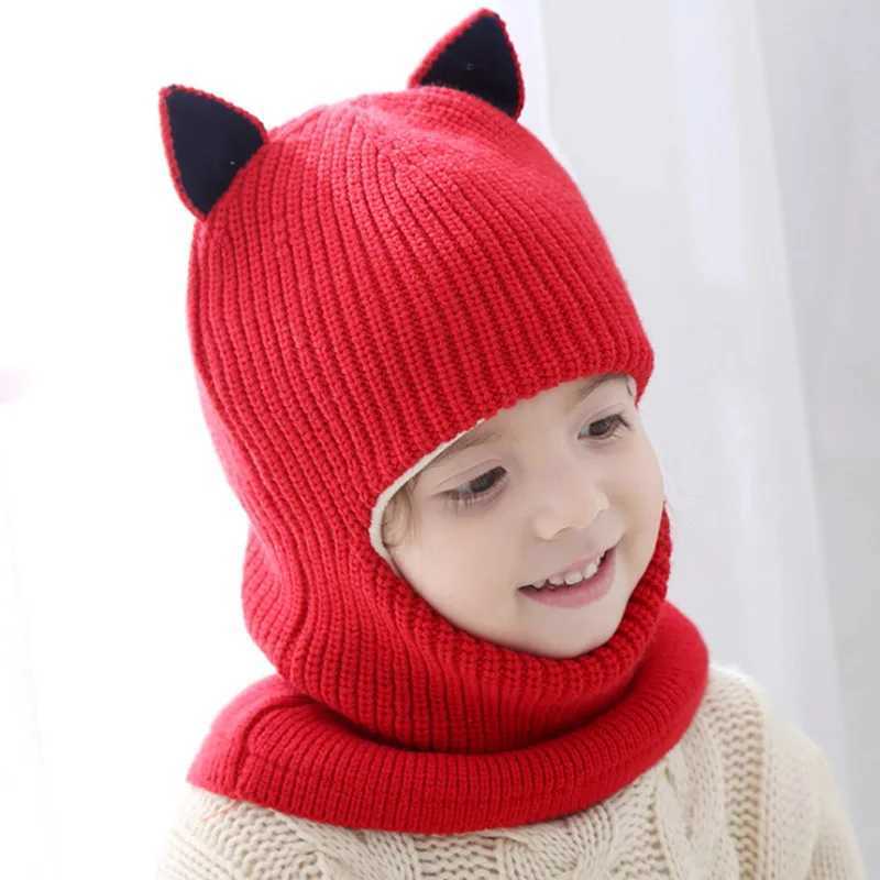 2 To 6 Years Old Boy Girl Beanie Protect Neck Animal Windproof Winter Child Knit Hat Kids Girls Earflap CapsXJ241213