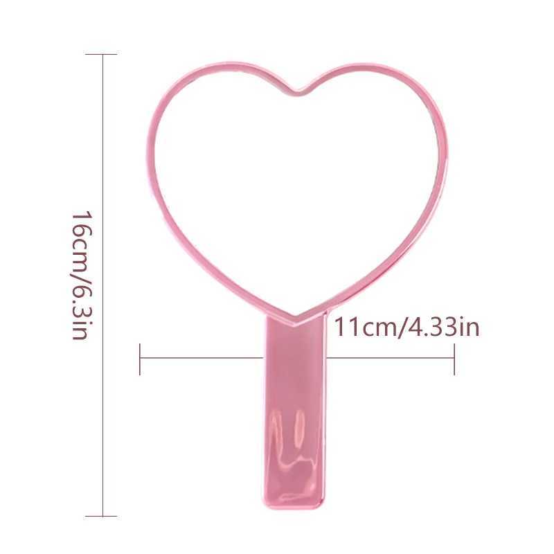 Portable Ins Liquid Shape Heart Mirror Handheld Desktop Cosmetic Mirror Makeup Mirror Travel Metallic High Definition MirrorXJ241213