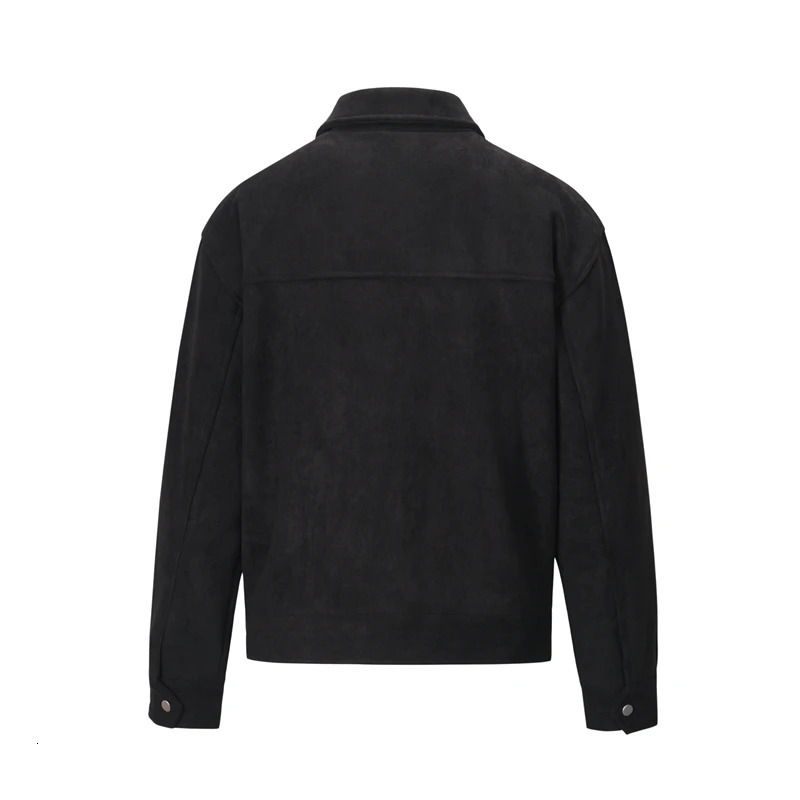 High Street Pockets Laper Zip-up Suede Thick Coat Mens Retro Solid Windbreaker Loose Winter Jackets Oversize Casual Clothes 241213