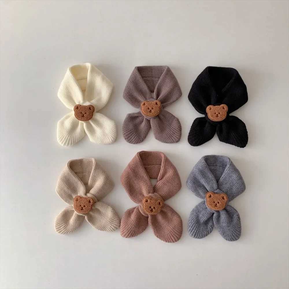 Scarves Wraps Autumn Winter Warm Kids Scarf Soft Wool Childrens Knitted Newborn Bib Infant Toddler Neck Warm Fashion Baby Girl Boy Scarves H241213