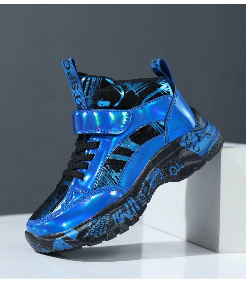 Tennis Shoes for Boys High Top Boots for Kids Outdoor Sports Non Slip Sneakers Free Shipping Childrens Basketball Shoes Gold ending Footwear size 28-4