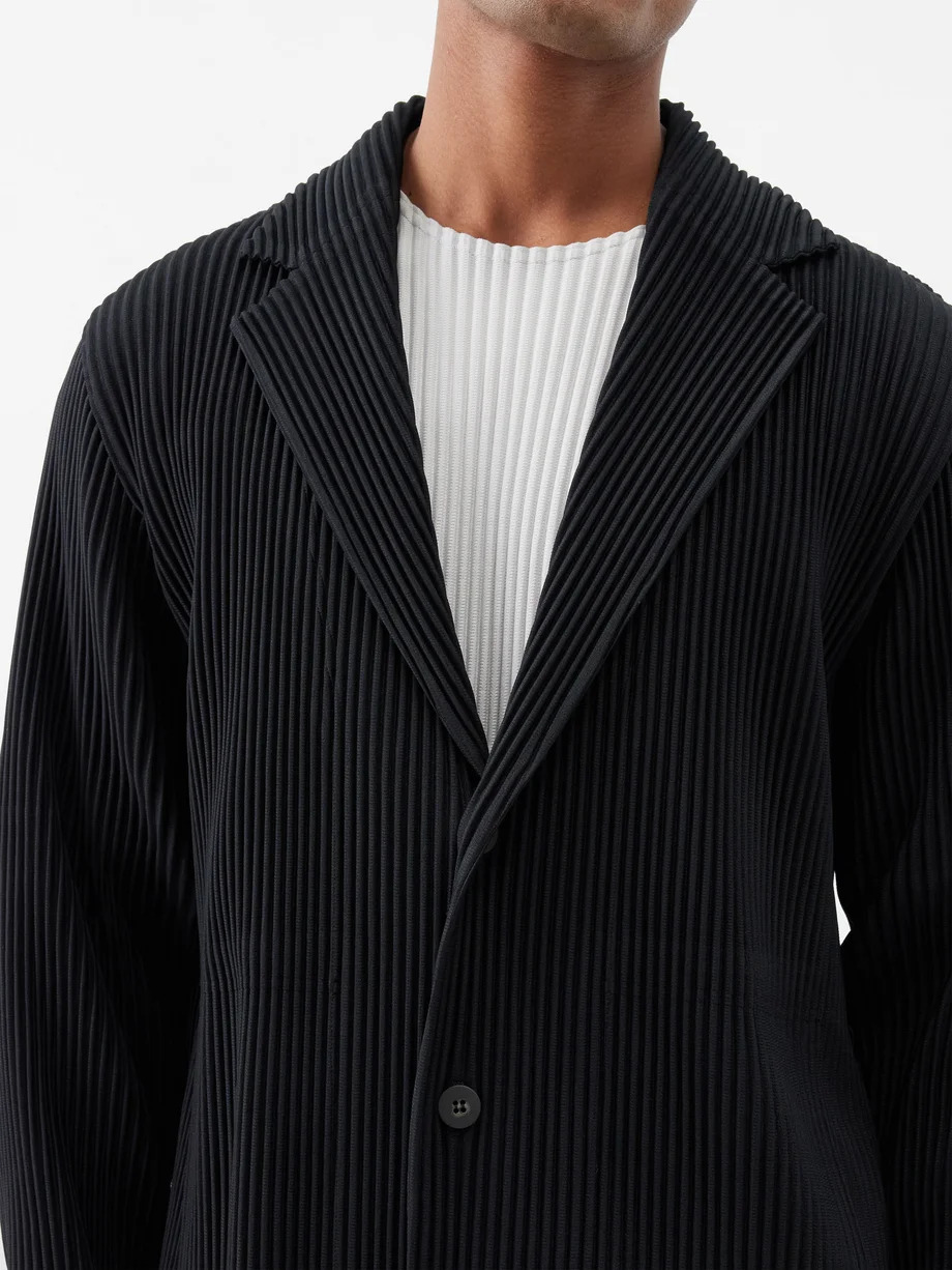 Miyake Pleated Blazers Business Casual Ed Blazer Top Fashion Suit Slim Fit Coat High Quality Jacket
