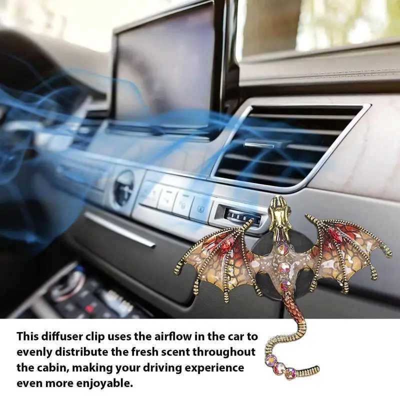 Dragon Car Aroma Clip Cute Car Fragrance Diffuser Vent Clip Bling Flying Dragon Air ener Clip For Auto Air OutletXJ241213